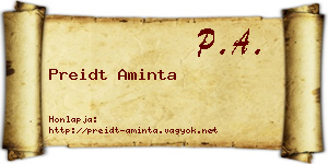 Preidt Aminta névjegykártya